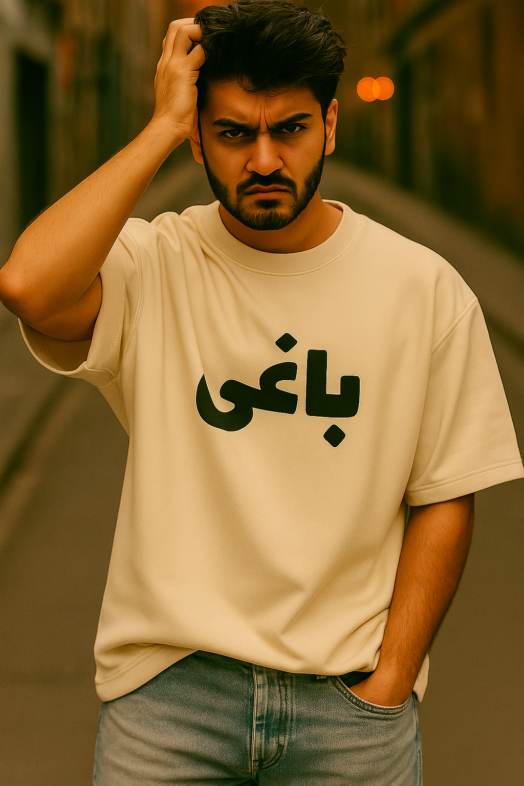 "Baaghi" Oversized Drop Shoulder T-Shirt – Rebel in Style | The Glaciours