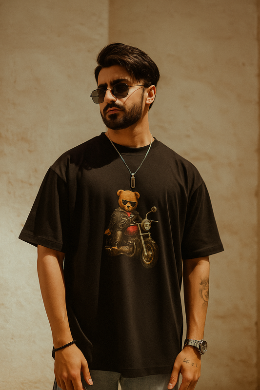 Rider Bear Oversized T-shirt | The Glaciours