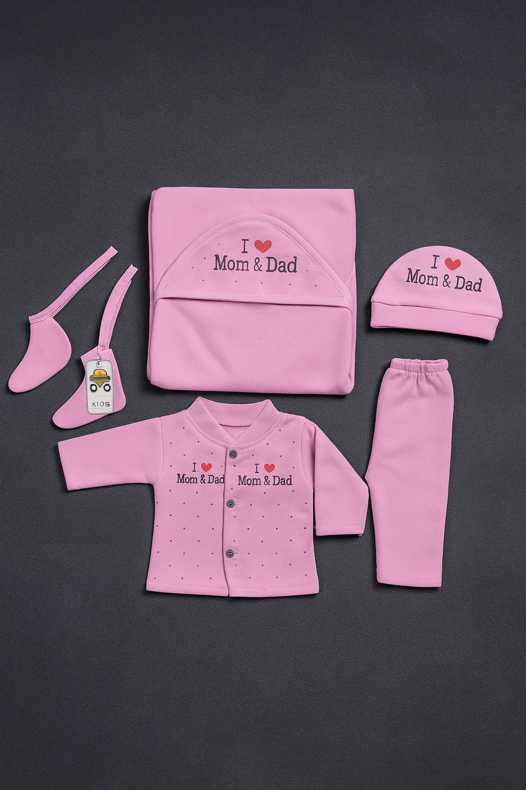 Newborn 5 piece fleece dress set | Moon & Stars