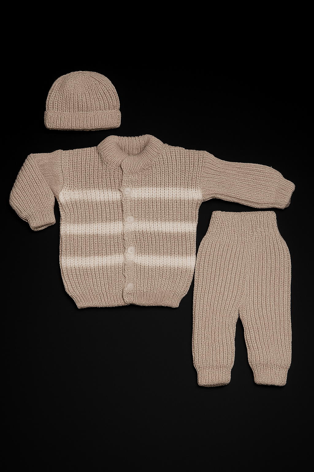 Handmade Wool 3 Piece Newborn Set | Moon & Stars