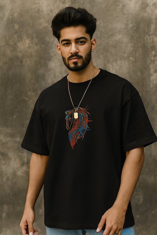 Asthetic Horse Oversized T-shirt | The Glaciours