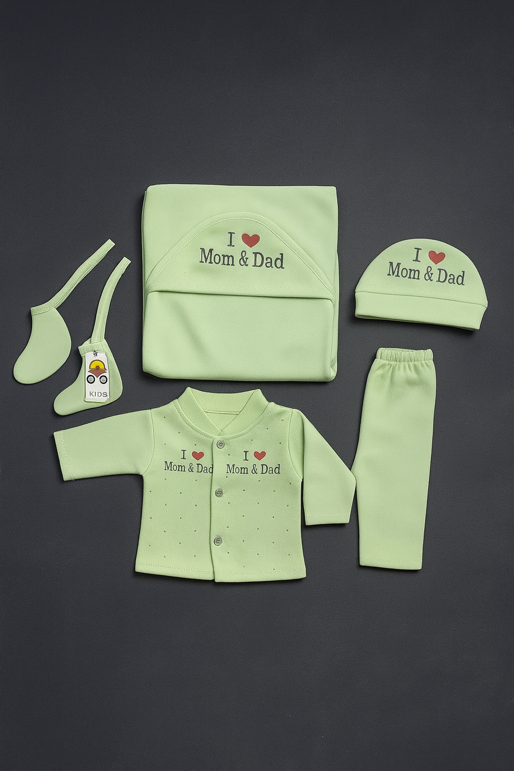 Newborn 5 piece fleece dress set | Moon & Stars