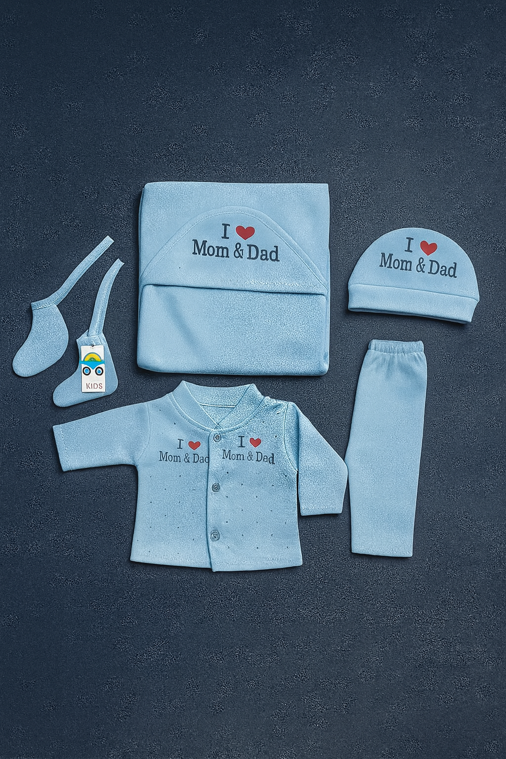 Newborn 5 piece fleece dress set | Moon & Stars