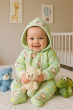Baby Fur Romper – Ultra Soft & Warm Winter Wear (0–6 Months) | Moon & Stars