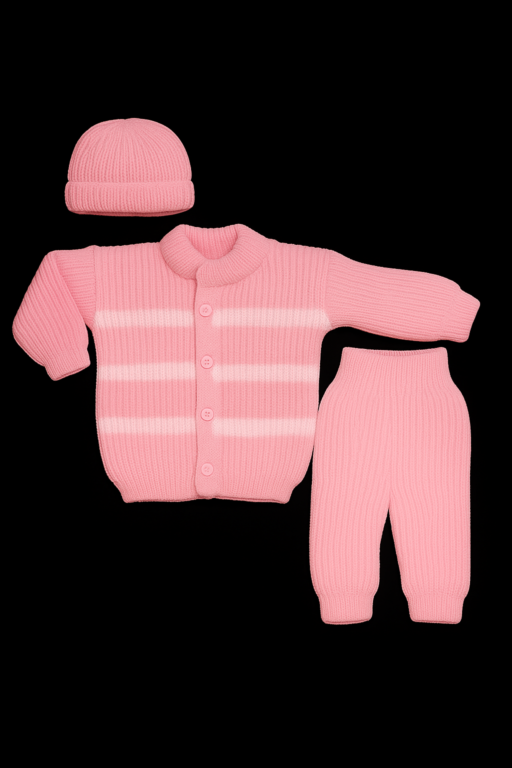 Handmade Wool 3 Piece Newborn Set | Moon & Stars