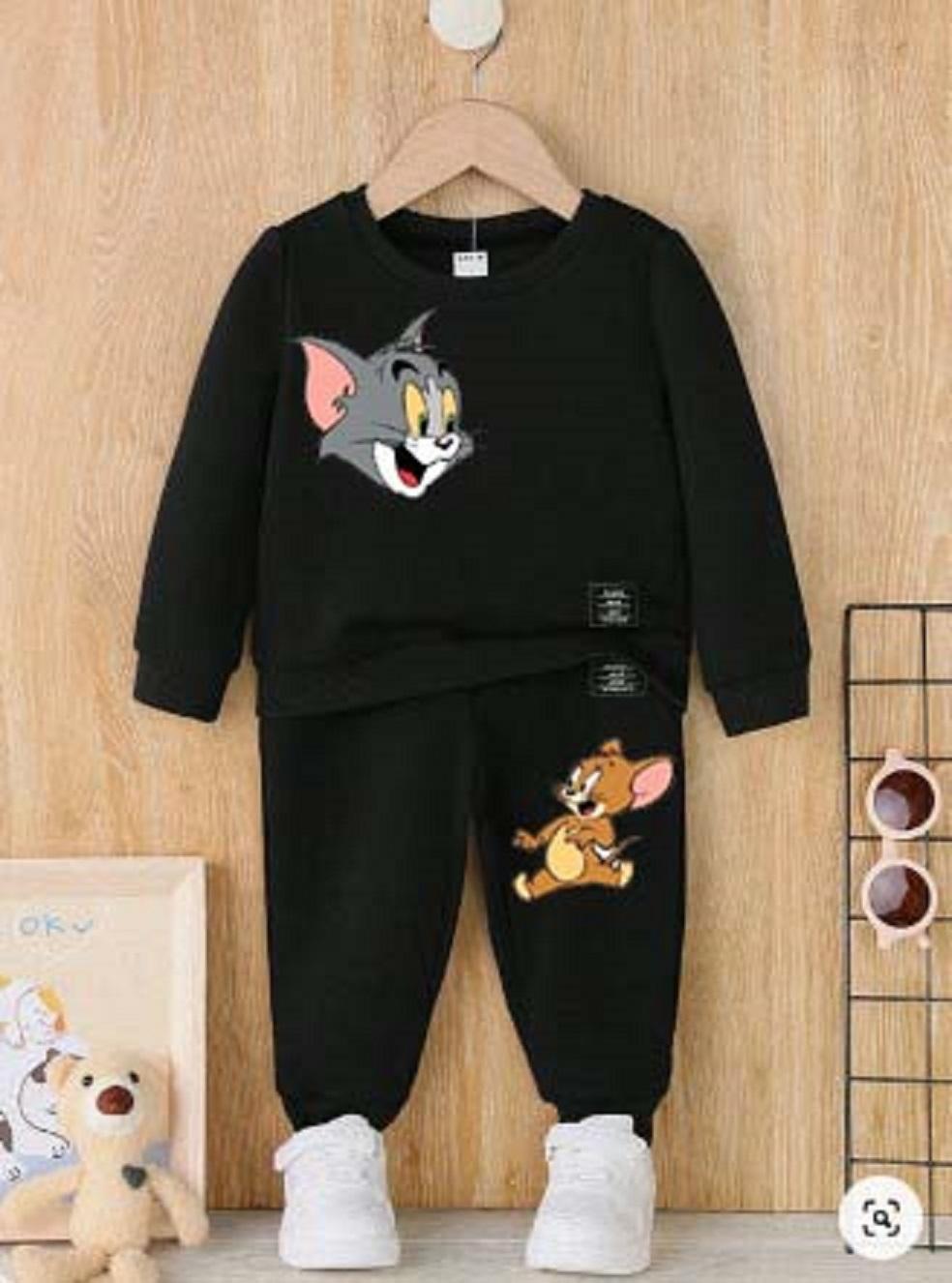 2 Pcs Girl's Polyester Printed Tracksuit