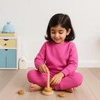 2 Pcs Kids Boy's and Girl's Fleece Plain Tracksuit In Soft Fabric | Moon & Stars