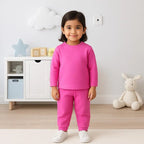 2 Pcs Kids Boy's and Girl's Fleece Plain Tracksuit In Soft Fabric | Moon & Stars