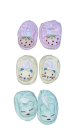 Baby Fleece Booties Pair, Pack Of 3 | Moon & Stars