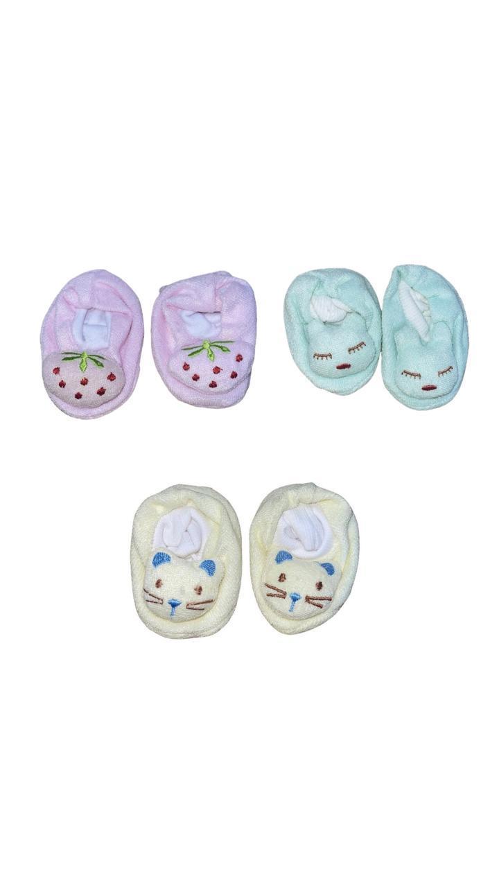 Baby Fleece Booties Pair, Pack Of 3 | Moon & Stars
