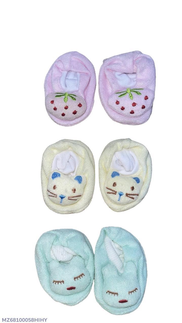 Baby Fleece Booties Pair, Pack Of 3 | Moon & Stars