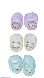 Baby Fleece Booties Pair, Pack Of 3 | Moon & Stars